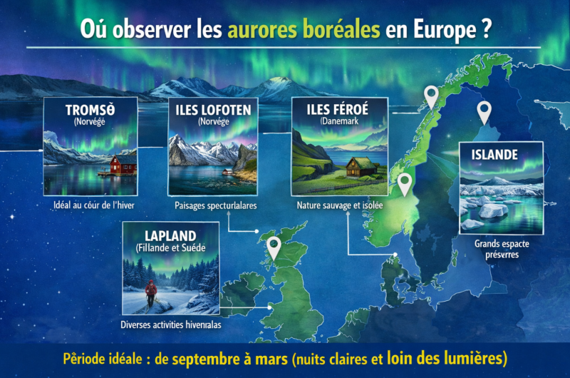 Où observer les aurores boréales en Europe ?