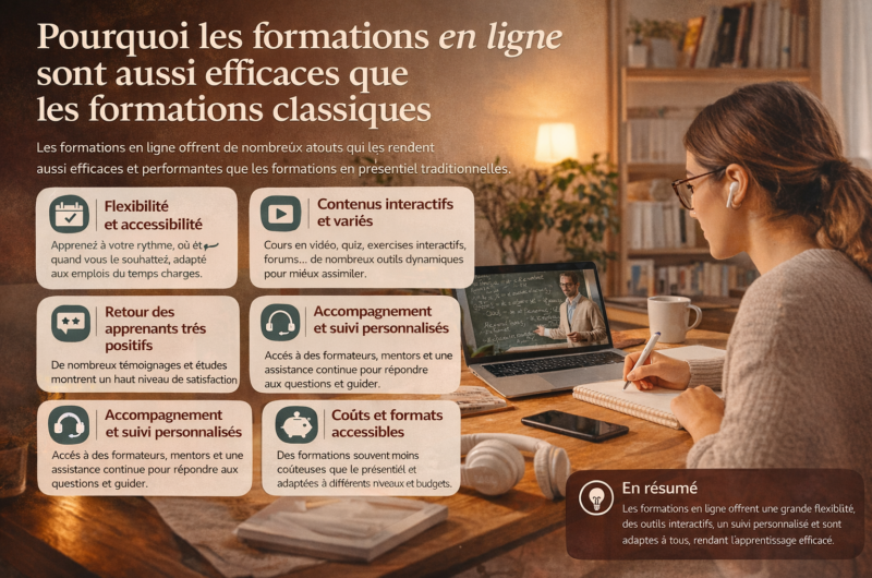 Pourquoi les formations en ligne sont aussi efficaces que les formations classiques