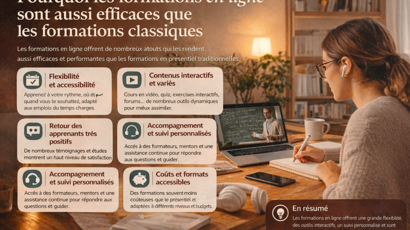 Pourquoi les formations en ligne sont aussi efficaces que les formations classiques