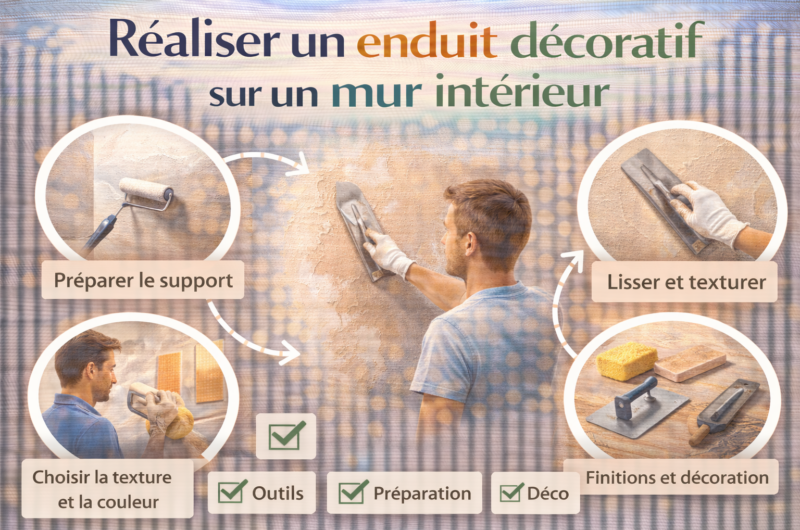 Réaliser un enduit décoratif sur un mur intérieur