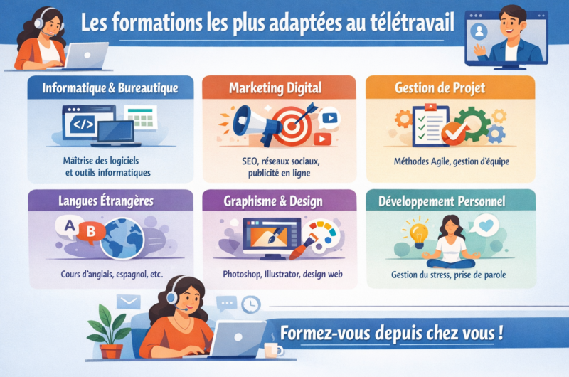 Les formations les plus adaptées au télétravail