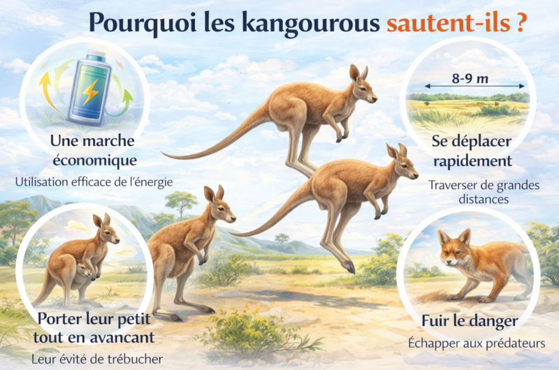 Pourquoi les kangourous sautent-ils ?