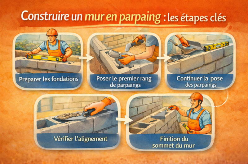 Construire un mur en parpaing : les étapes clés