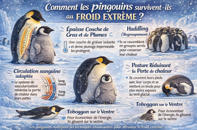 Comment les pingouins survivent-ils au froid extrême ?
