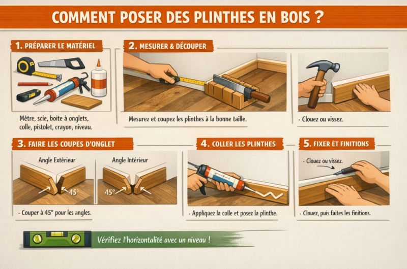 Comment poser des plinthes en bois ?