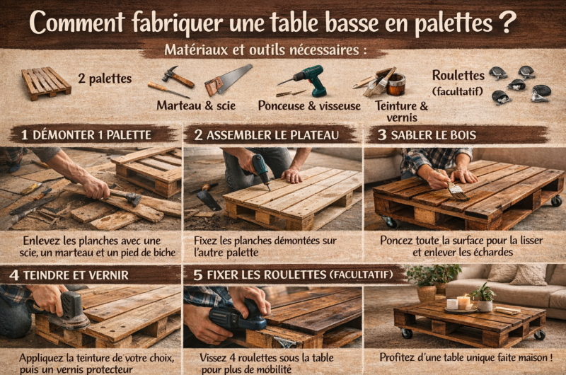 Comment fabriquer une table basse en palettes ?