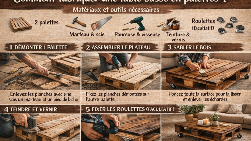 Comment fabriquer une table basse en palettes ?