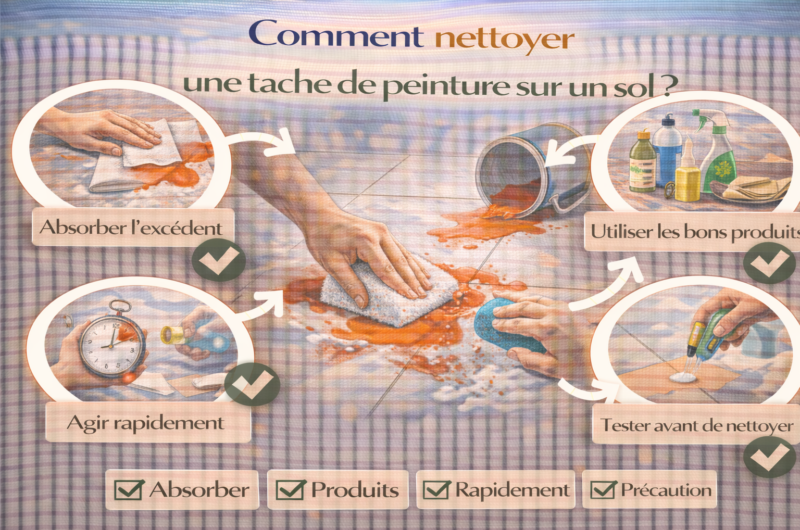 Comment nettoyer une tache de peinture sur un sol ?
