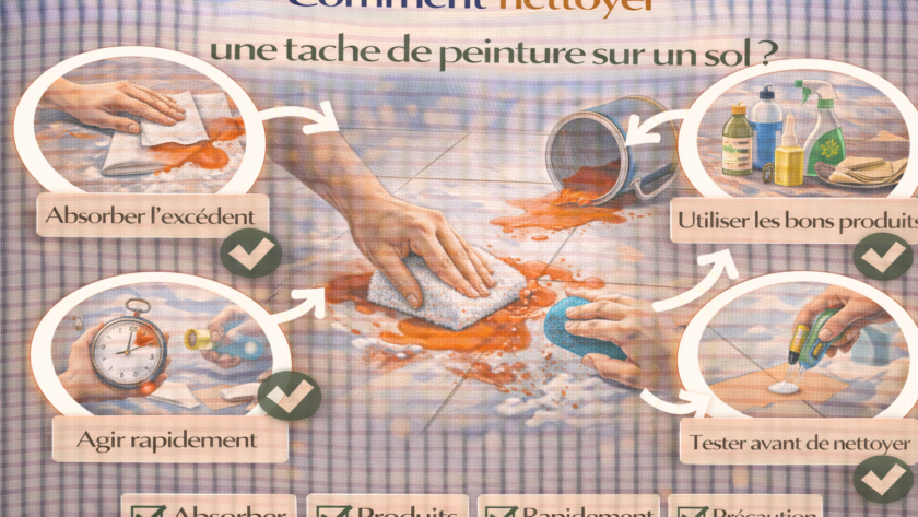 Comment nettoyer une tache de peinture sur un sol ?