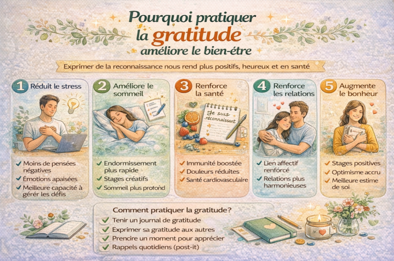 Pourquoi pratiquer la gratitude améliore le bien-être
