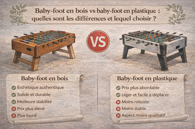 Baby-foot en bois vs baby-foot en plastique : quelles sont les différences et lequel choisir ?