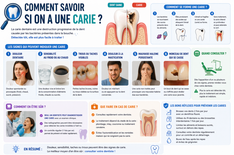 Comment savoir si on a une carie ?