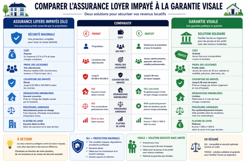 Comparer l’assurance loyer impayé à la garantie Visale