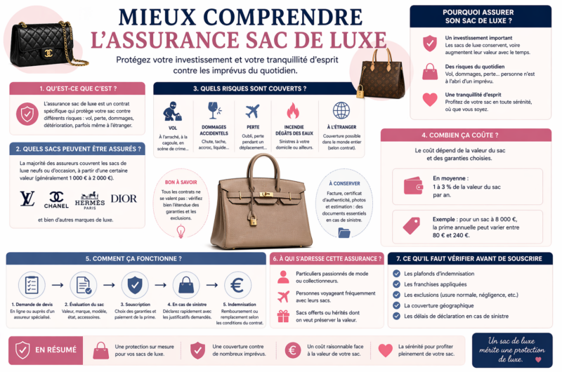 Mieux comprendre l’assurance sac de luxe