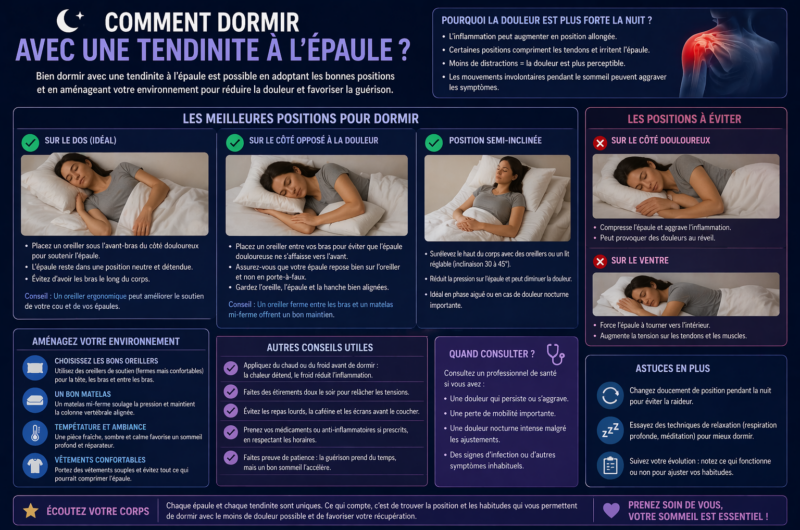 Comment dormir avec une tendinite à l’épaule ?