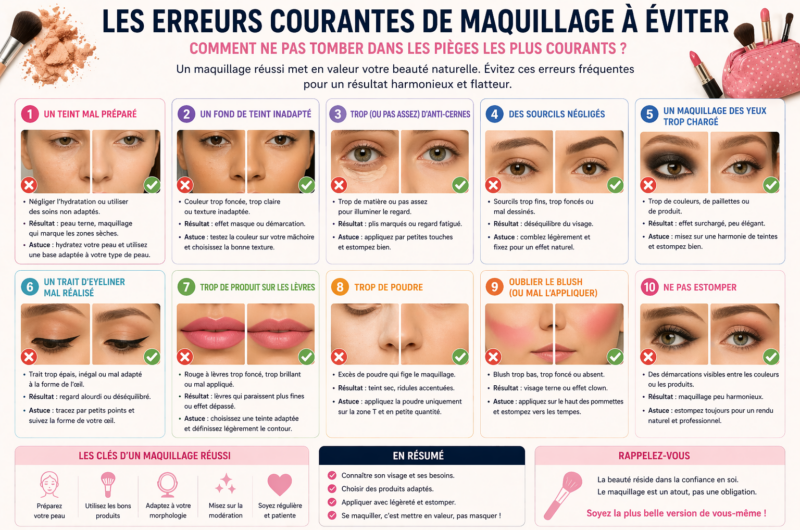 Les erreurs courantes de maquillage à éviter : comment ne pas tomber dans les pièges les plus courants ?