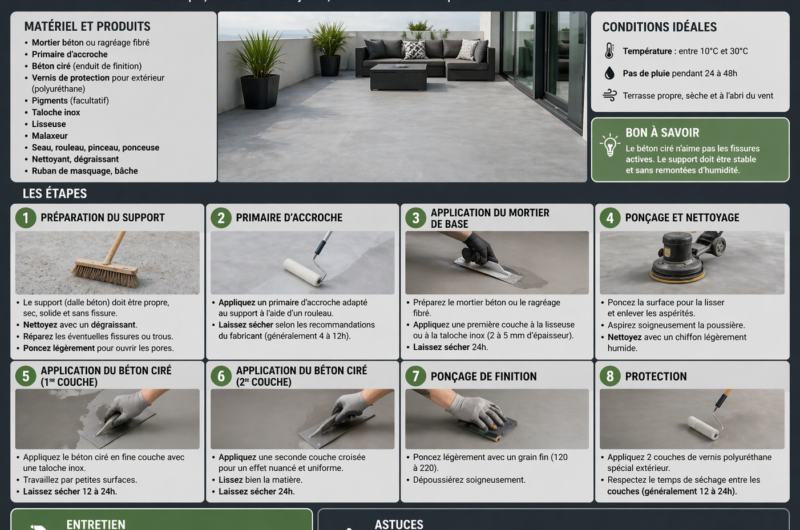 Comment faire un béton ciré pour une terrasse ?