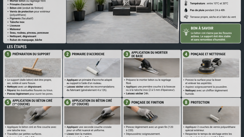 Comment faire un béton ciré pour une terrasse ?