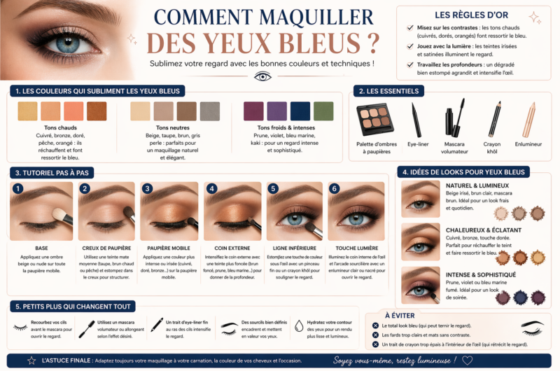 Comment maquiller des yeux bleus ?