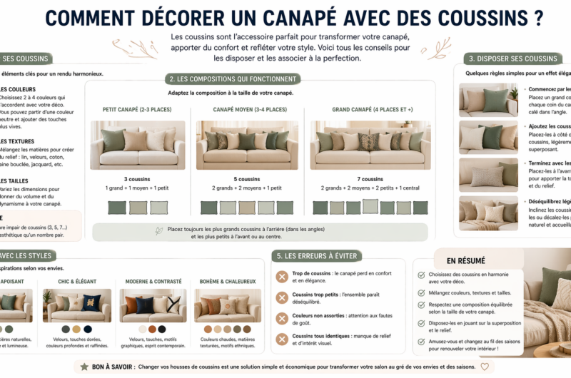 Comment décorer un canapé avec des coussins ?