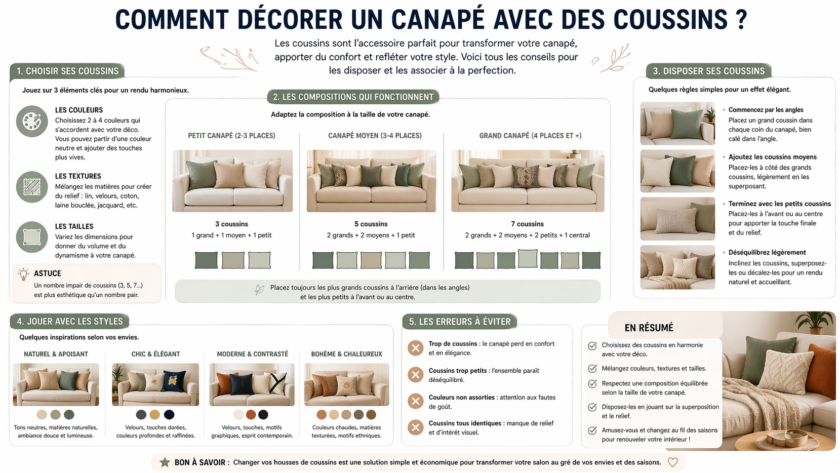 Comment décorer un canapé avec des coussins ?