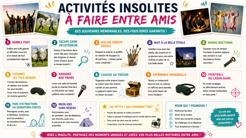 Activités insolites à faire entre amis