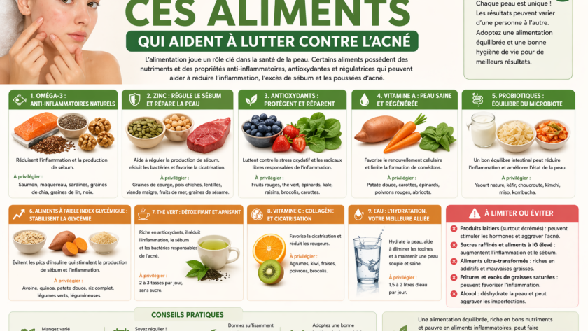Découvrez ces aliments qui aident à lutter contre l’acné