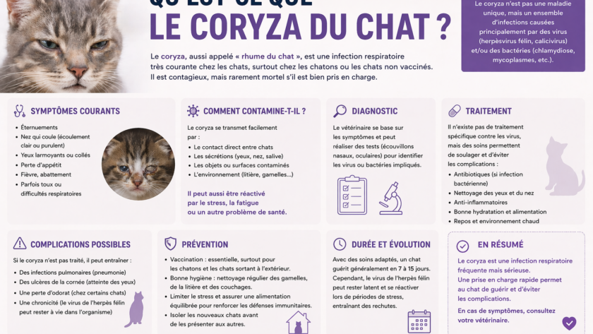 Qu’est-ce que le coryza du chat ?