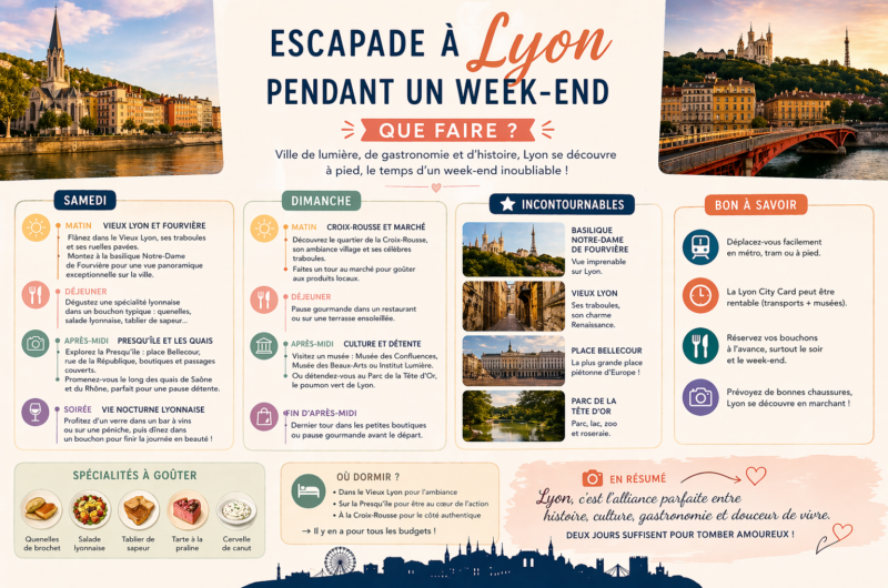 Escapade à Lyon pendant un week-end, que faire ?