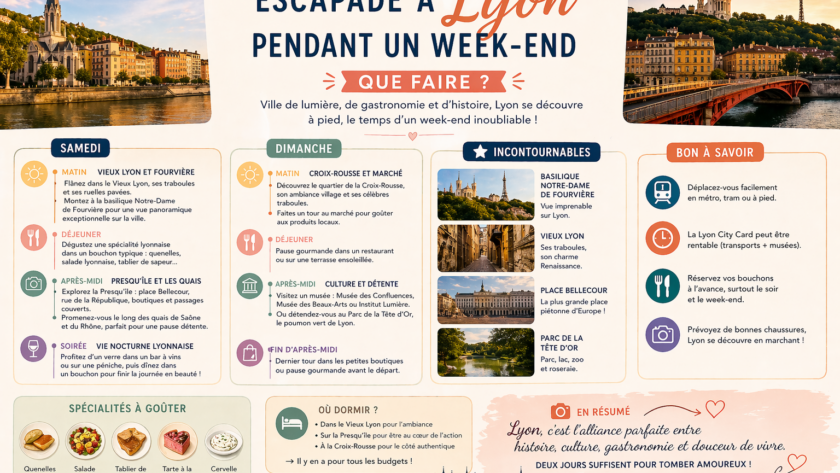 Escapade à Lyon pendant un week-end, que faire ?