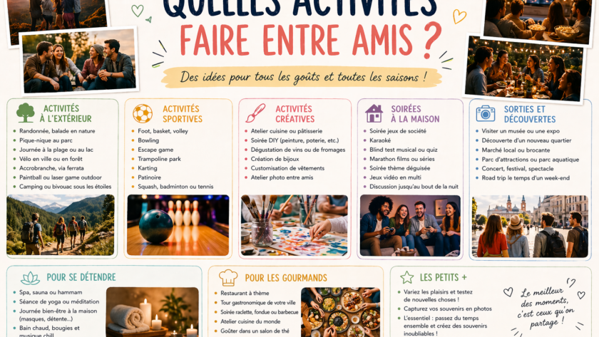 Quelles activités faire entre amis ?