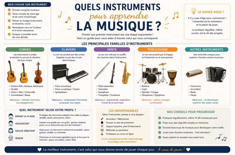 Quels instruments pour apprendre la musique ?