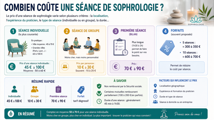 Combien coûte une séance de sophrologie ?
