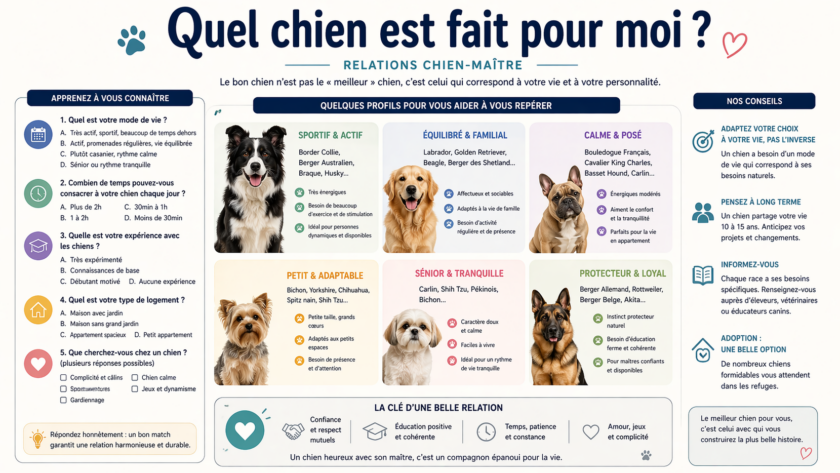 Quel chien est fait pour moi ? Relations chien-maître
