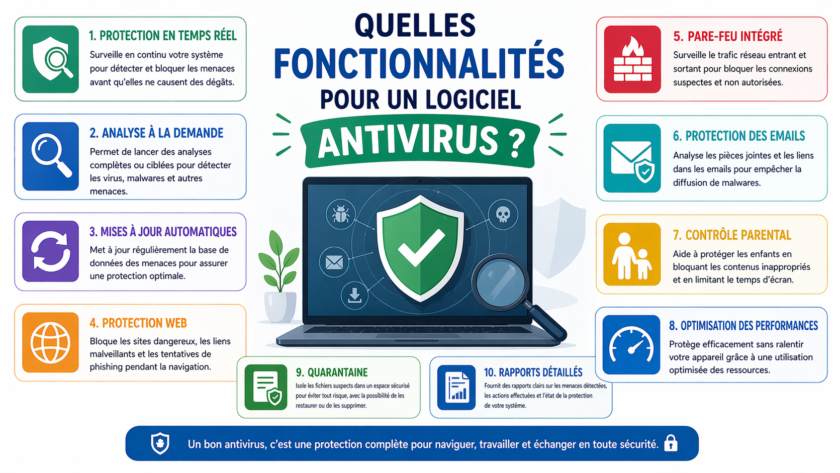 Quelles fonctionnalités pour un logiciel antivirus ?