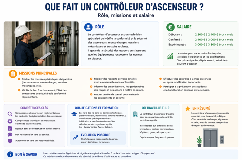 Que fait un contrôleur d’ascenseur ? Rôle, mission et salaire