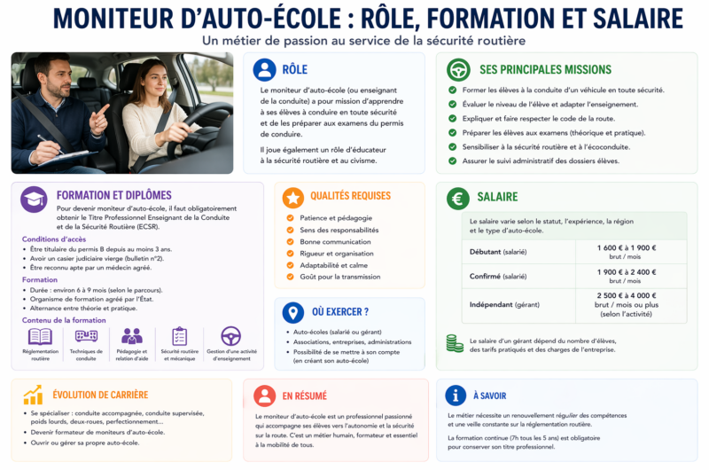 Moniteur d’auto-école : Rôle, formation et salaire