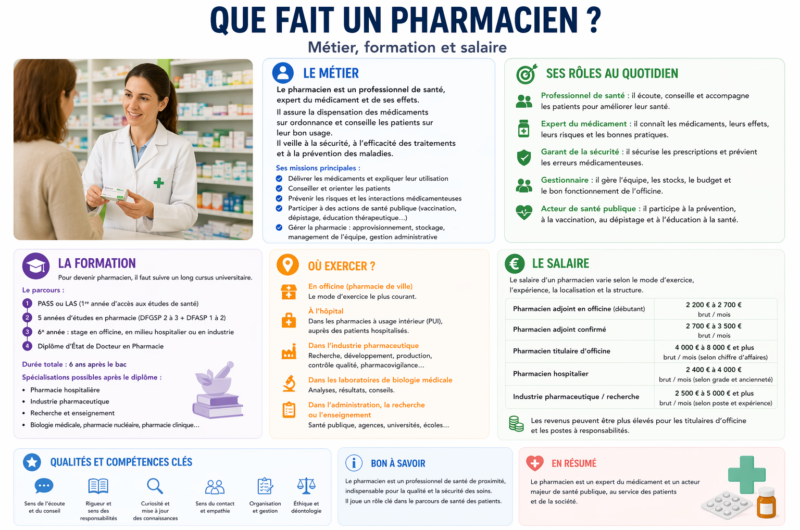 Que fait un pharmacien ? Métier, formation, salaire