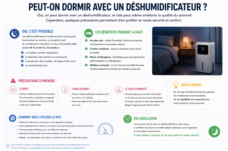 Peut-on dormir avec un déshumidificateur ?