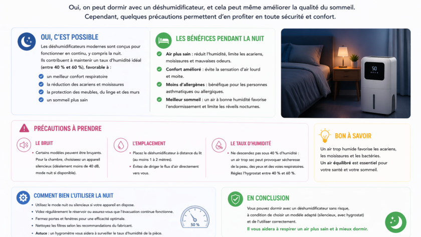 Peut-on dormir avec un déshumidificateur ?