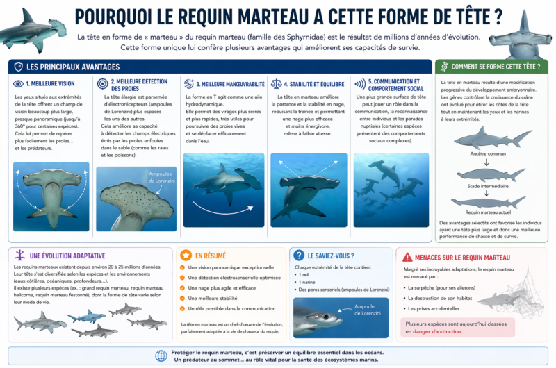 Pourquoi le requin marteau a cette forme de tête ?