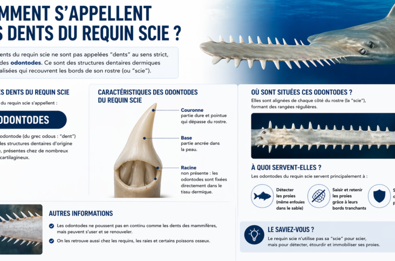 Comment s’appellent les dents du requin scie ?