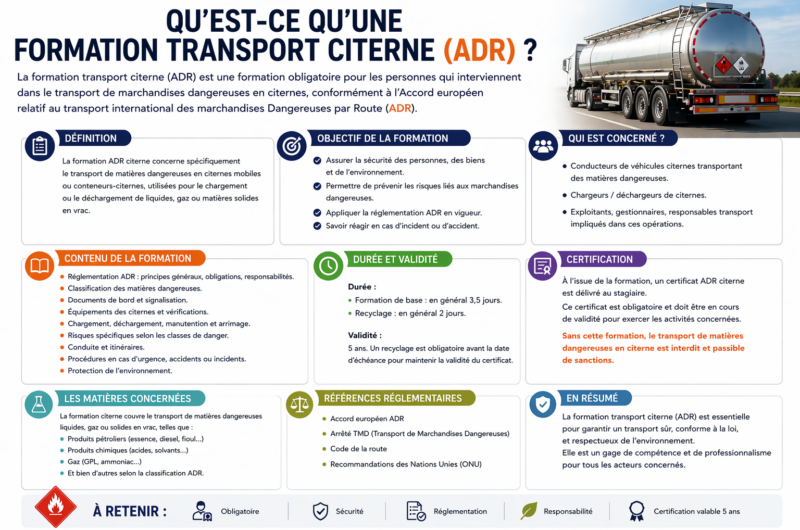 Qu’est-ce qu’une formation transport citerne ? (ADR)