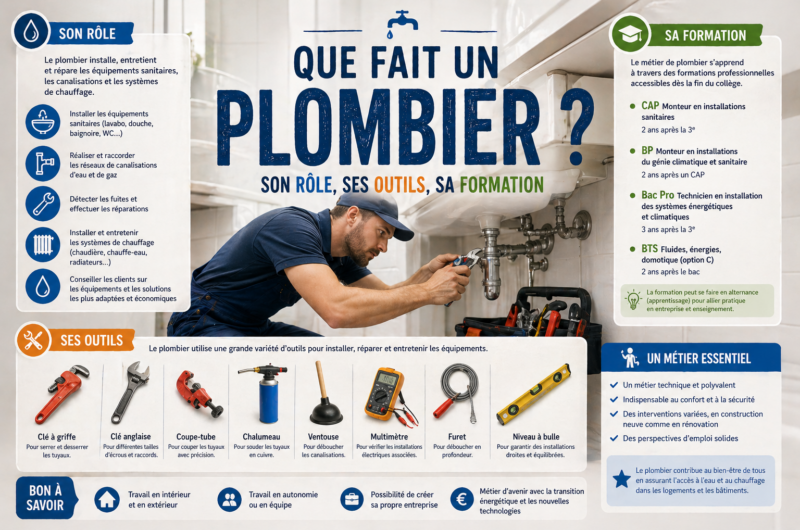 Que fait un plombier ? Son rôle, ses outils, sa formation