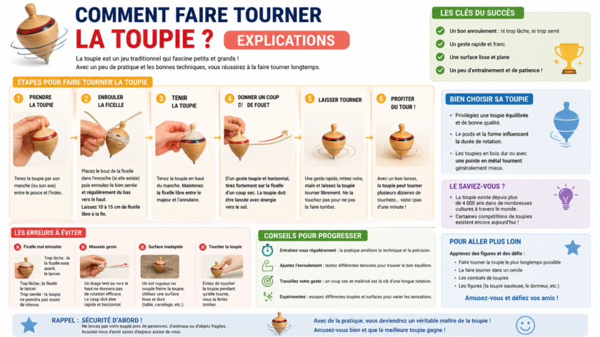 Comment faire tourner la toupie ? Explications