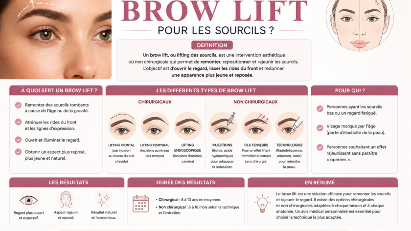 Qu’est-ce qu’un brow lift pour les sourcils ? Définition