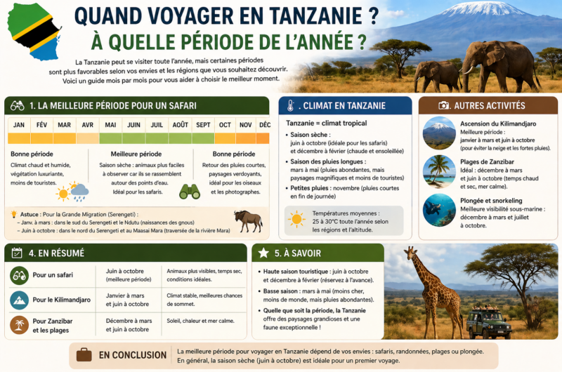 Quand voyager en Tanzanie ? A quelle période de l’année ?