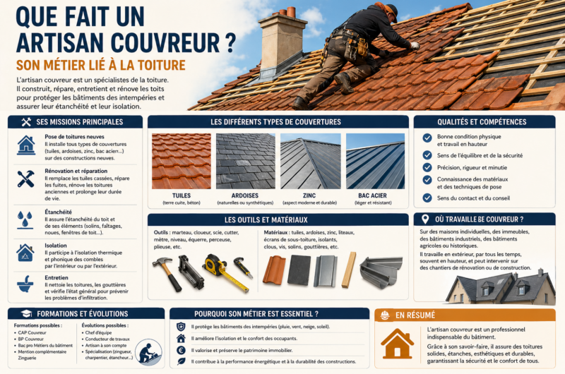 Que fait un artisan couvreur ? Son métier lié à la toiture