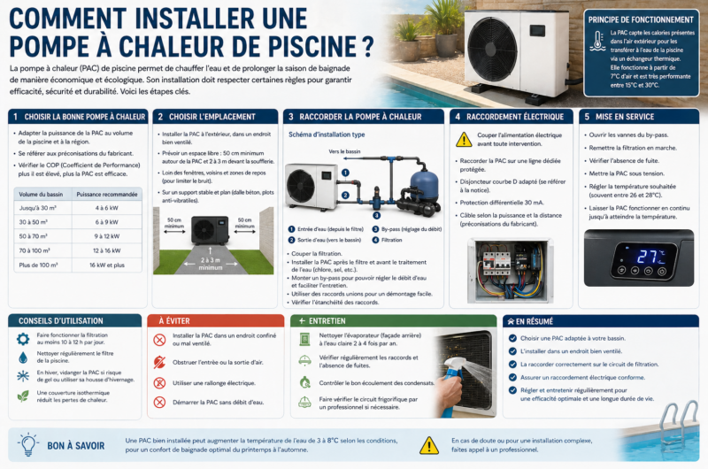 Comment installer une pompe à chaleur de piscine ?