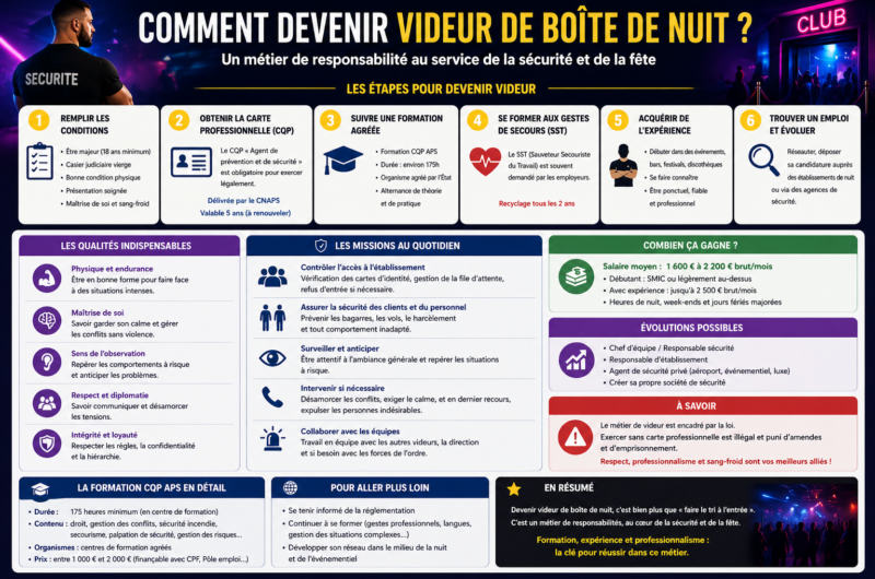 Comment devenir videur de boîte de nuit ?